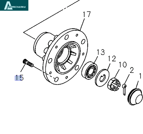 Wheel Nut + Stud Front Left ISUZU NPR NQR NPR-HD NRR 8971684572