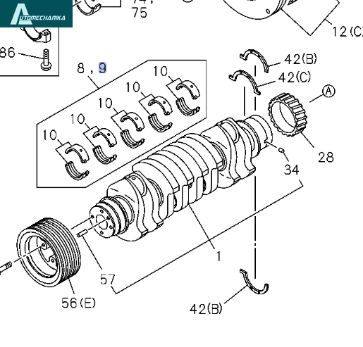 Crankshaft Main Bearings Size 0,5 for ISUZU NPR NQR NPR-HD 4HK1 5,2L 4HG1 4HG1-T 4,6L