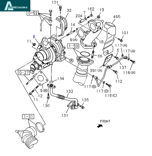 Turbocharger for Isuzu 4HK1 5.2L 24V Engine NRR NQR NPR