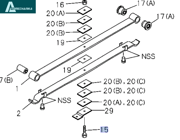 Leaf Spring Center Bolt ISUZU NPR NQR 98-24