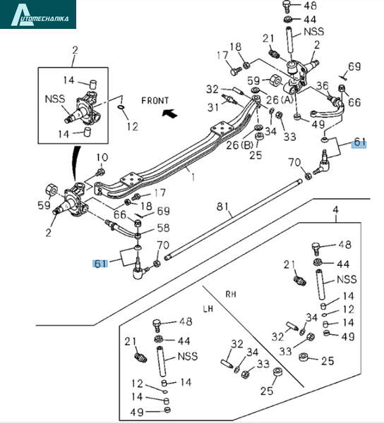 Tie Rod End Right Isuzu NPR NQR 98-24