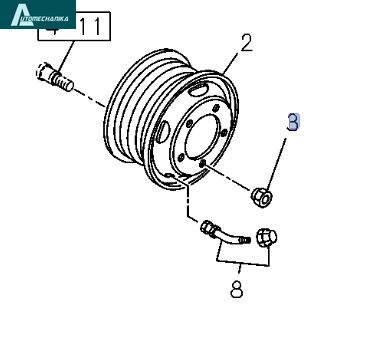 Wheel Nut Front Left ISUZU NPR NQR