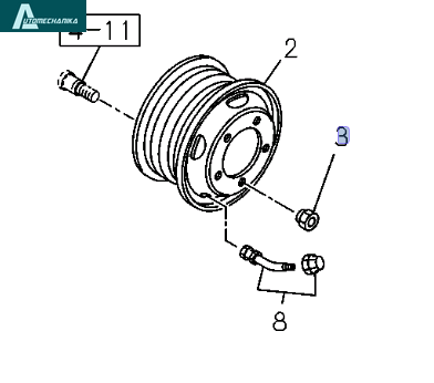Whell Nut Front Right Outter ISUZU NPR NQR 98-24