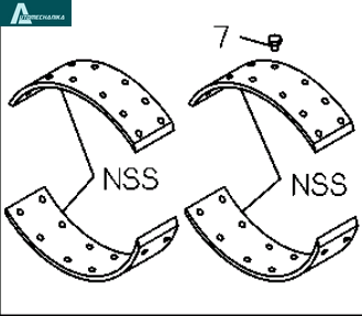 Brake Lining Shoe Kit ISUZU NPR NQR 11mm 5878316920