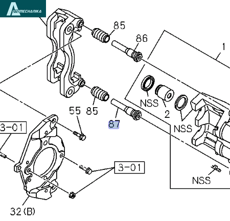 Caliper Guide Pin Front Rear Lower Left Right ISUZU NPR NQR 8980475310