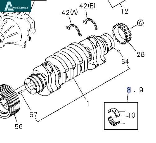 Crankshaft Main Bearings Size 0,25 for ISUZU NPR NQR NPR-HD 4HK1 5,2L 4HG1 4HG1-T 4,6L