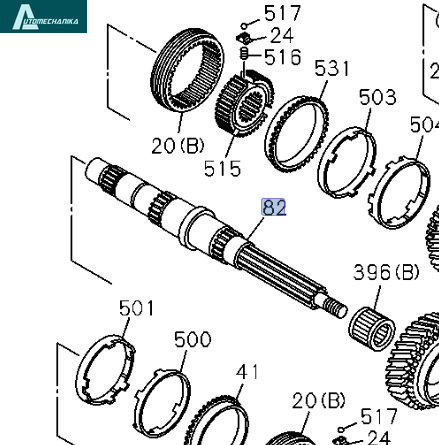 Transmission Main Shaft Genuine ISUZU NPR NQR MZZ6 8972531153 OEM