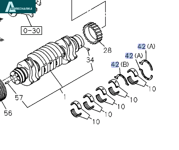 Thrust Washer Bearing Set 3pcs for ISUZU NPR NQR 4HE1 4HK1 6HE1 6HK1 8973865490