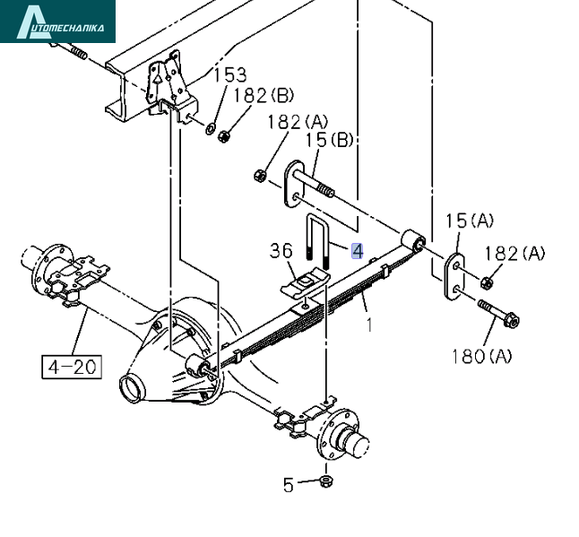 U-Bolt Rear Spring L=345 For ISUZU NPR NQR 08- OEM
