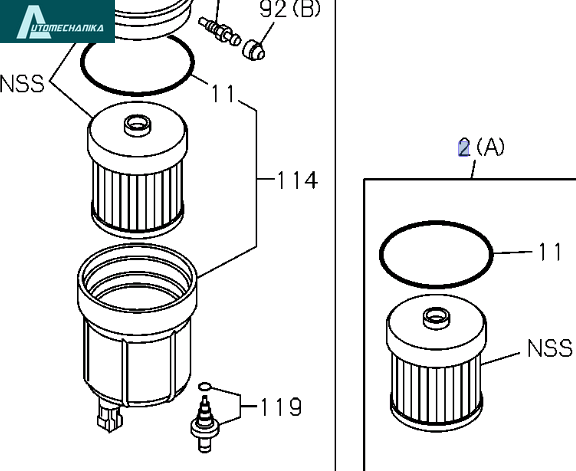 Fuel Filter for ISUZU 4JJ1 4HK1 NPR 8982035990 1876100934 ONUKA