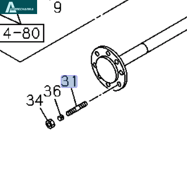 Shaft To Hub Stud Rear Axel + Nut For ISUZU NPR NQR 98-24