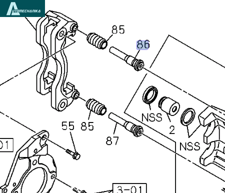 Caliper Guide Pin Front Rear Upper ISUZU NPR NQR 8980475290