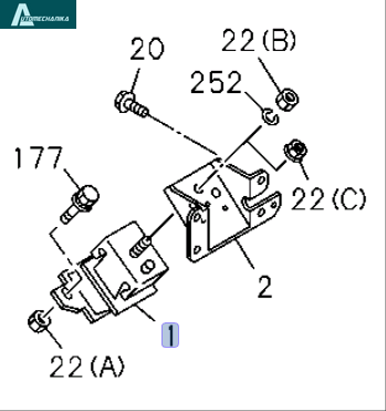 Подушка двигателя левая Isuzu BVP 4HG1/4HG1-T Богдан 5876101950 фото