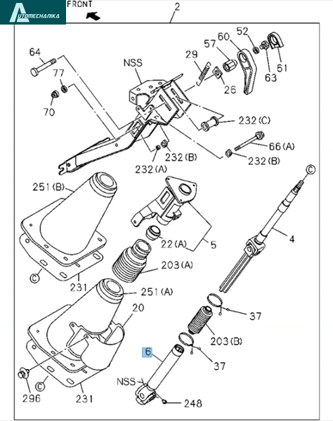 Steering Shaft Lower ISUZU NPR NQR 8973786320