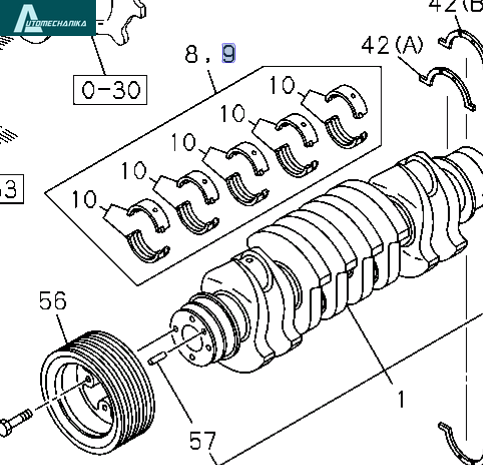 Crankshaft Main Bearings 0,50Size for ISUZU NPR NQR NPR-HD 4HK1 5,2L 4HG1 4HG1-T OEM