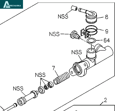 Цилиндр сцепления главный без усилителя 4JJ1 NLR NMR ISUZU Оригинал 8981176440 фото