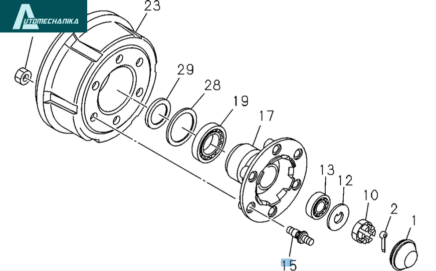 Wheel Nut + Stud Rear Right ISUZU NPR NQR NPR-HD NRR 8971476121