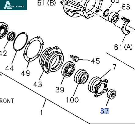 Гайка флянця хвостовика БОГДАН АТАМАН ISUZU 8970471460A фото