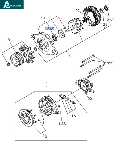 Bearing Alternator Rotor Front For ISUZU NPR NQR 4HE1